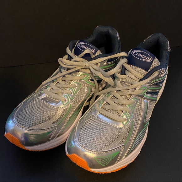Crossport Men's Athletic Shoes Silver Green New - Picture 8 of 10